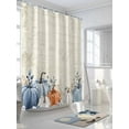 thumbnail image 3 of Fall Thanksgiving Shower Curtain, Blue White Orange Pumpkin Boho Floral Bathroom Decor Curtains Set with Hooks, Waterproof Fabric Home Accessories， 72 X 84 Inch Extra Long, 3 of 6