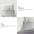 thumbnail image 2 of Bocca Women's Insulated Snow Boots Grey Mid-calf Winter Boots Lace-up 6M, 2 of 7