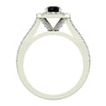 thumbnail image 3 of Black & White Diamond Cushion Halo Engagement Ring 14K White Gold 1.10 CT TW, 3 of 5