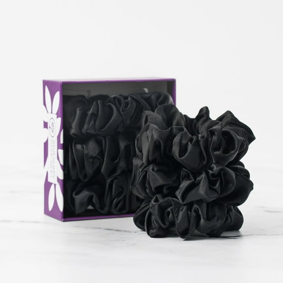 Silk Scrunchies - Midnight Black