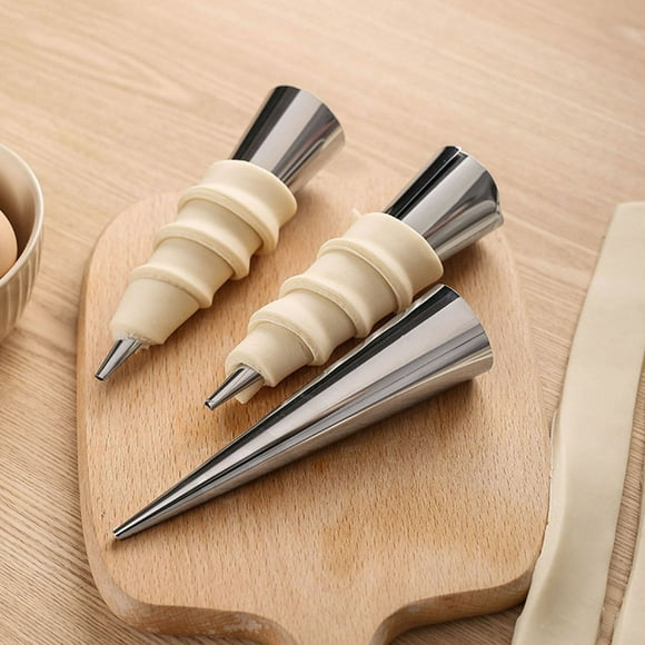 UPOUART 12Pcs Metal Cream Horn Baking Molds Tubular Croissant Molds for Cake and Pastry