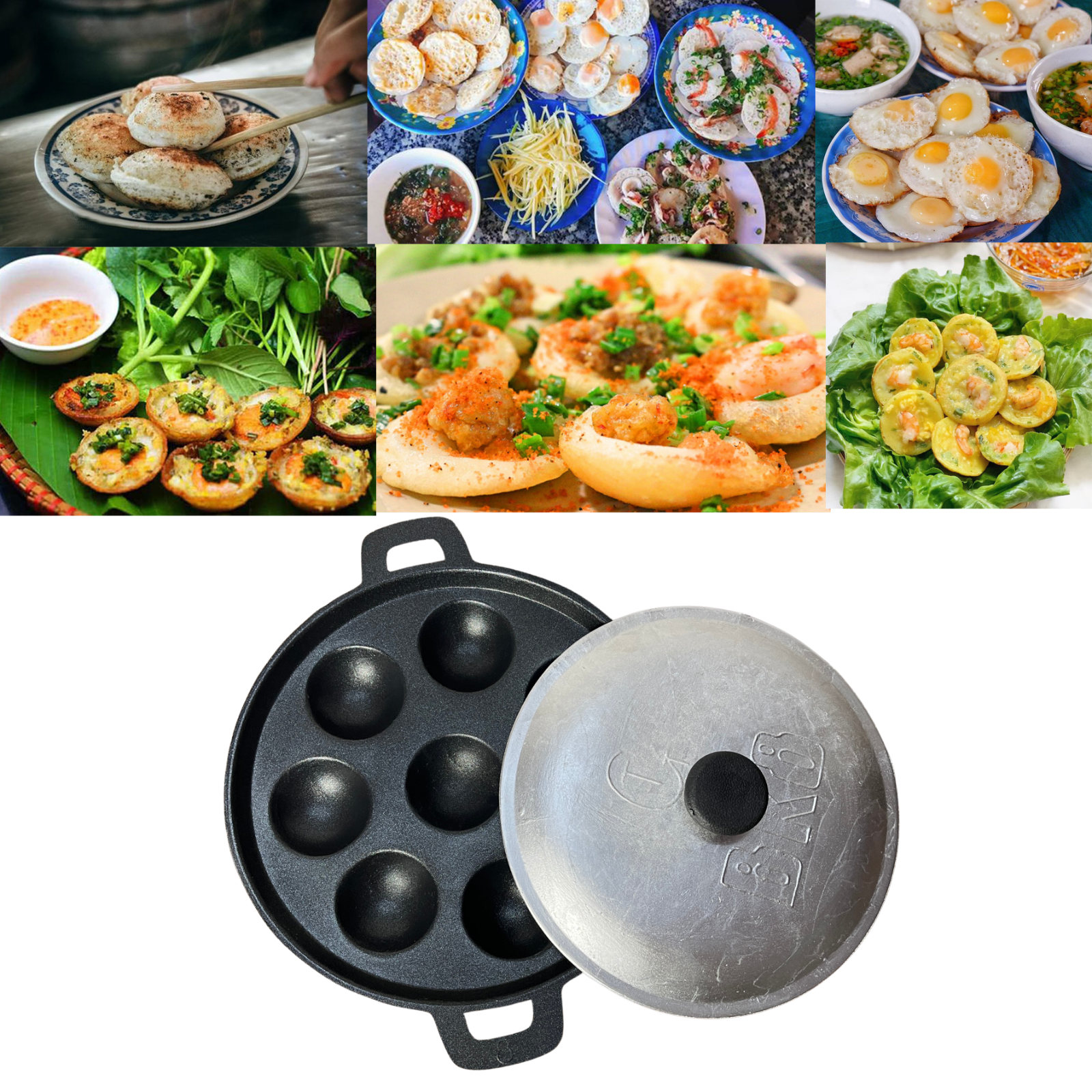 Vietnamese cookware set 8 pieces banh khot cake mold