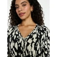 thumbnail image 2 of Time and Tru Women's V-Neck Maxi Dress with ¾-Length Sleeves, Sizes XS-XXXL, 2 of 5