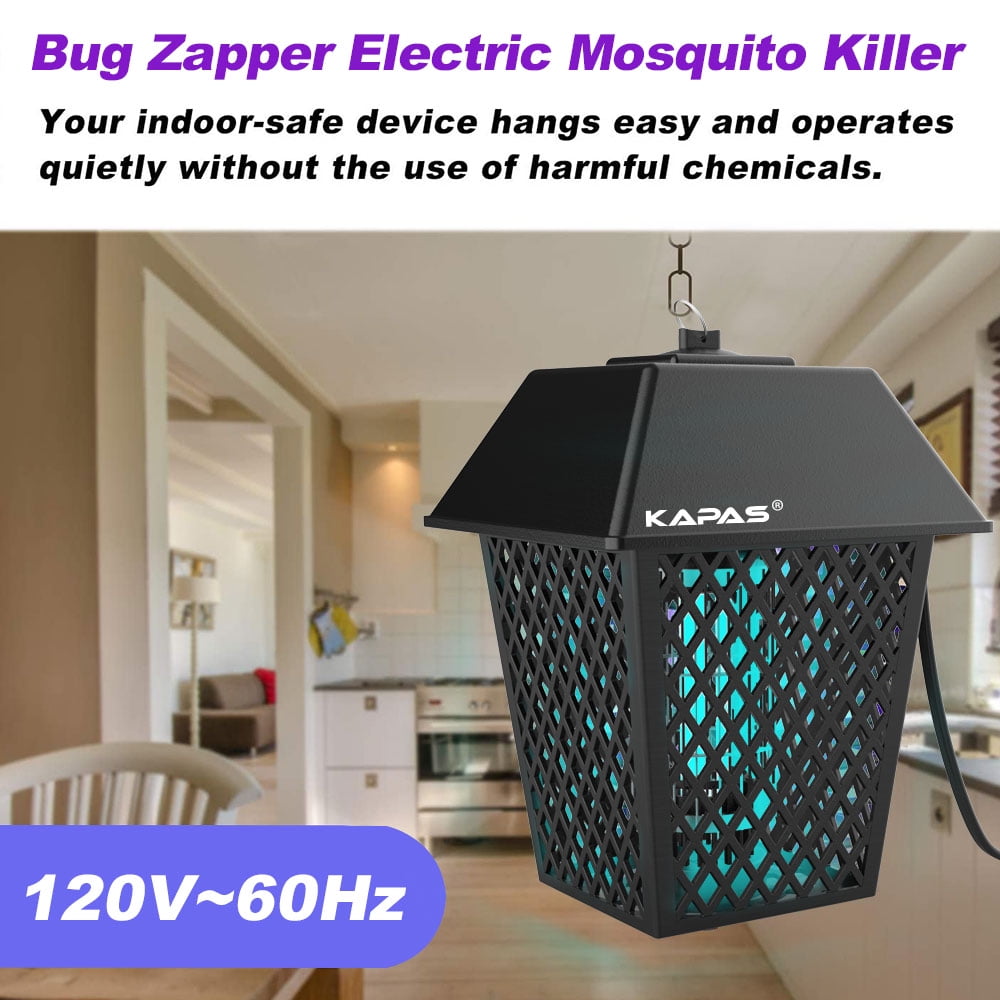 KAPAS Electric Bug Zappers, 20W Outdoor & Indoor Blue Light Pest Control Lantern for Mosquitoes, Flies, Gnats, Pests & Other Insects