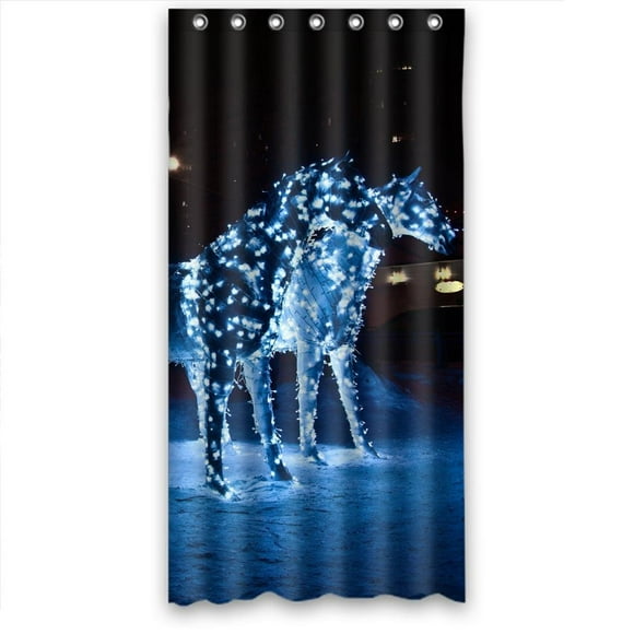 YUSDECOR Light horse and castle Shower Curtain Polyester Fabric Bathroom Shower Curtain 36x72 inches