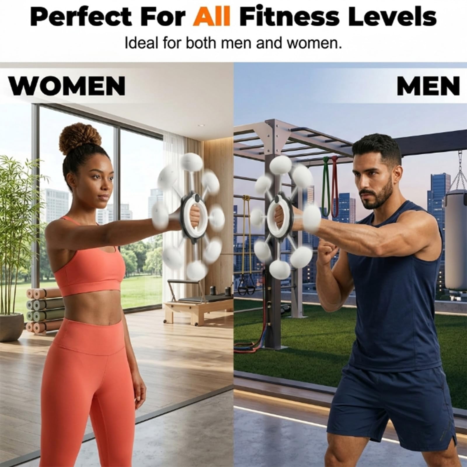Arm Hoop, 360° Forearm & Wrist Trainer with Digital Counter, Arm Toning Exerciser for Women & Men, Upper Body Strength Fitness Gear for Home Gym