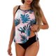 thumbnail image 2 of Traje de baño de 2 piezas para mujer, trajes de baño para mujer, bikini de top tipo jersey estampado y braguita, bikini suelto con cordón ajustable, conjunto de bikini de poliéster para mujer, 2 of 6