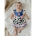 thumbnail image 5 of Rovasas Girls A-line Dress, Sleeveless Plaid Embroidery Cow Patchwork Dress, 5 of 9