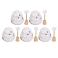 thumbnail image 1 of Miangastore 5PCS Ceramic Honey Pot Creative Jam Jar Set with Dipper and Lid for Home Kitchen Gift, 1 of 8