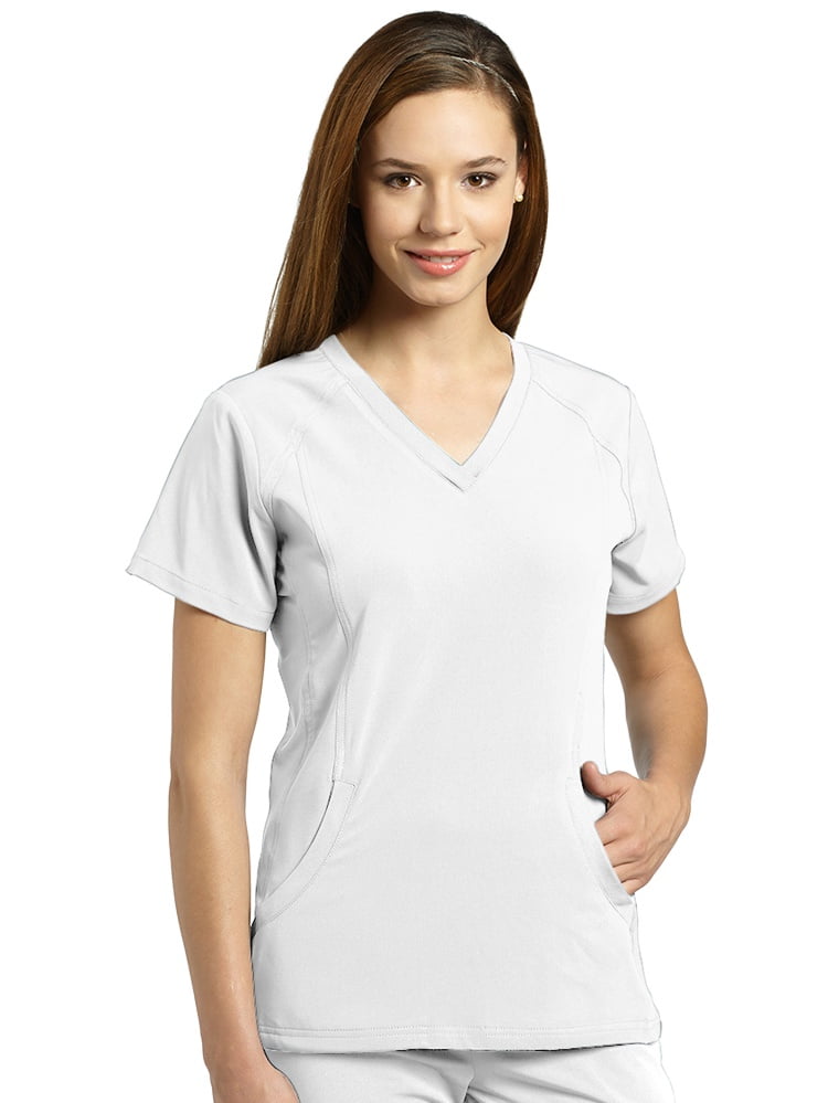 Marvella by White Cross Women's Stretch Side V-Neck Solid Scrub Top ...