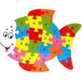 thumbnail image 1 of Colorful Wooden Jigsaw Puzzle Lianshi Alphabet Jigsaw Puzzle 26 English Letters Spell Children's Toys Fish Puzzle, 1 of 2