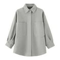 thumbnail image 2 of Karight Women's Long Sleeve Shirt Western Fashion Thick Fleece Button Up Oversized Shacket Jacket, 2 of 7