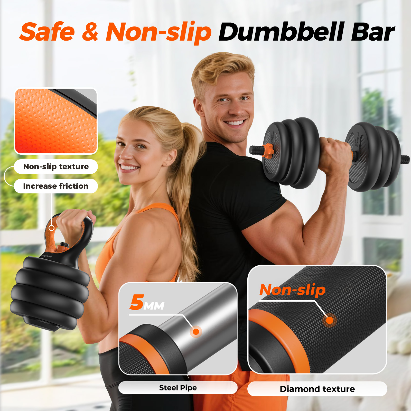 Upgo 70lb Adjustable Dumbbell Set with Connector photo 2