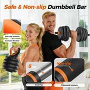 UPGO Adjustable Dumbbell Set,50lb Free Weight Set with Connector Bar,5 in 1 Workout Gear with Dumbbell,Kettlebell,Barbell,Push up Handle,Weight Plate,for Home Gym Fitness Exercise