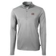 thumbnail image 2 of Men's Cutter & Buck Gray Mississippi State Bulldogs Big & Tall Virtue Eco Pique Recycled Quarter-Zip Pullover Top, 2 of 3