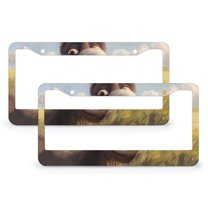 Funny Donkey License Plate Frame 2 Pack Donkey Gifts Car Tags Frames Holder Gift for Dad 2 Hole Aluminum Metal License Plate Cover