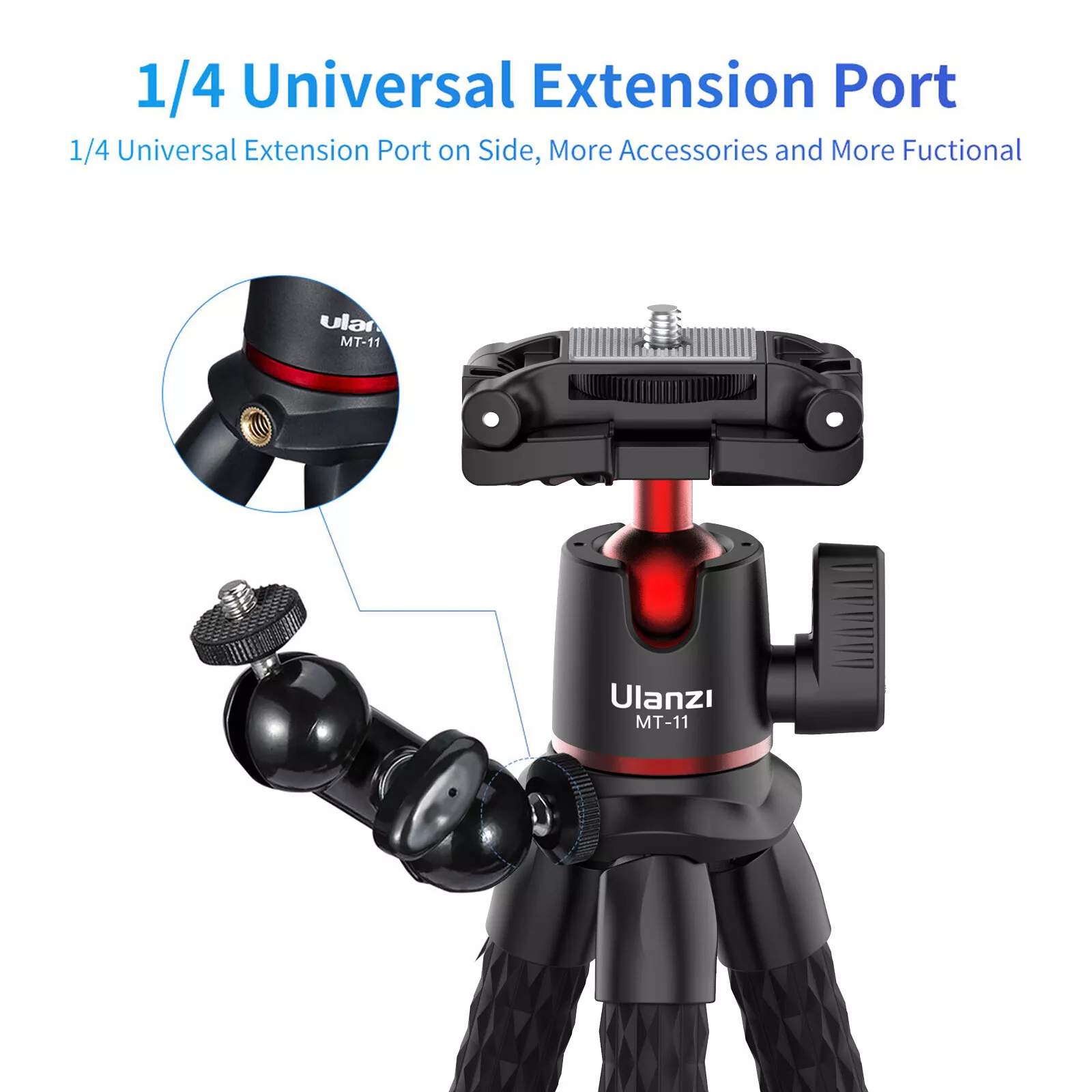Ulanzi MT-11 2 in 1 Extend Flexible Octopus Tripod for Smartphone and DSLR Camera - Versatile and Portable