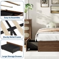 thumbnail image 4 of Bed Frame with 2 Storage Drawers, Wooden Low Profile Bed Frame, No Headboard, Wood Slat Support, Noise Free, No Box Spring Needed, Easy Assembly, 4 of 7
