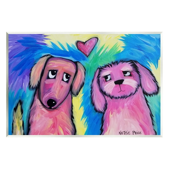 Stupell Industries Abstract Dog Friends Animals & Insects Painting Unframed Art Print Wall Art, 15 x 10