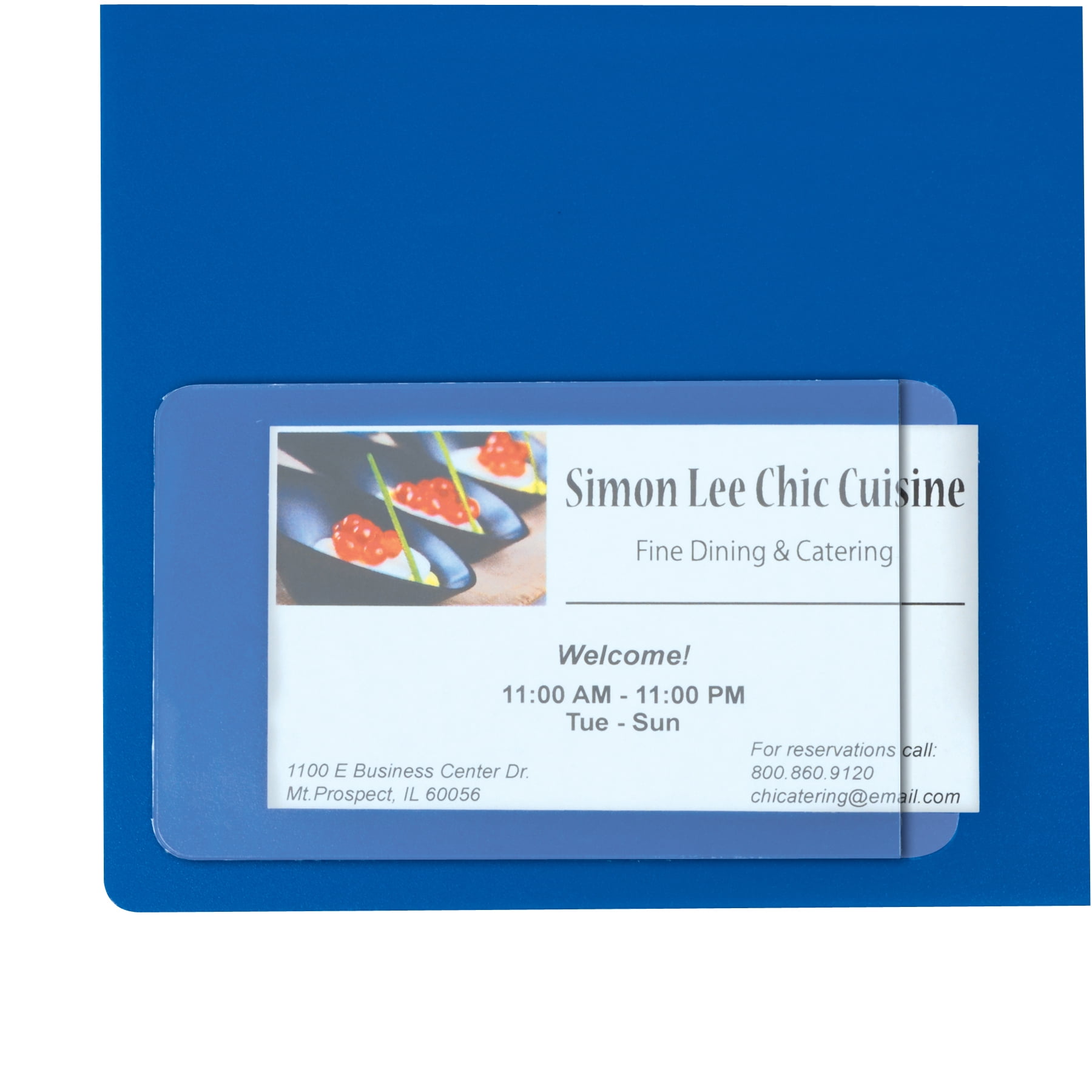 C-Line Self-Adhesive Business Card Holder, Side Load, 2" x 3-1/2", 10 Per Pack, 5 Packs