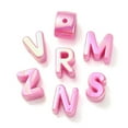 thumbnail image 3 of Rainbow Iridescent Acrylic Beads Random Mixed Letters Hot Pink 20-21x14-20.5x8.5-20.5mm Hole: 3.5mm, 3 of 3