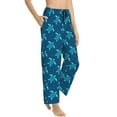 thumbnail image 2 of Uemuo Cute Turtle Pattern Women's Wide Leg Palazzo Lounge Pants with Pockets Light Weight Loose Comfy Casual Pajama Pants-, 2 of 9