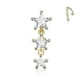 thumbnail image 3 of Belly Button Ring Reverse Design with Three Prong Set Star CZ Vertical Drop, 3 of 3