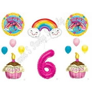 POPPY TROLLS RAINBOW 6th Happy Birthday Party Balloons Decoration Supplies Movie