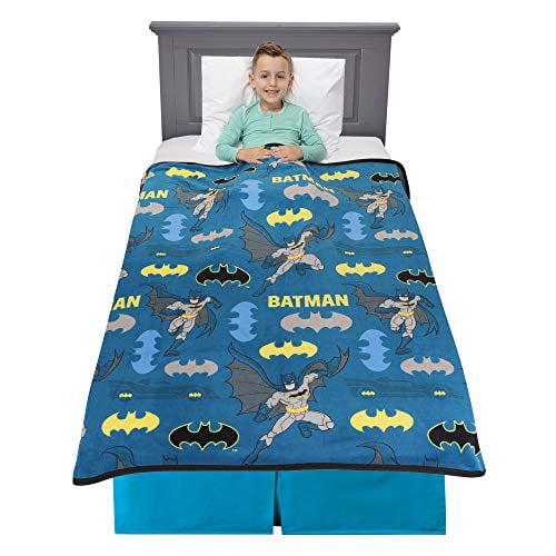 DC Comics Batman Plush Blanket 62" x 90" Full Size Kids Bedding Throw Blankets 