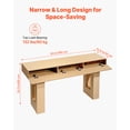 thumbnail image 3 of Mesa consola VEVOR de 63 pulgadas, escritorio estilo granja para detrás del sofá, escritorio rectangular de madera para la entrada, mesa auxiliar estrecha y larga para sofá. Madera noble., 3 of 9