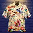 thumbnail image 3 of Camisa hawaiana de moda con estampado 3D de instrumento, piano y guitarra, blusa de fiesta en la playa con solapa de manga corta, ropa para hombre, tops de gran tamaño, 3 of 5