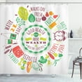 thumbnail image 1 of Ambesonne Fitness Shower Curtain, Veggies Exercise and Water, 69"Wx75"L, Multicolor, 1 of 3