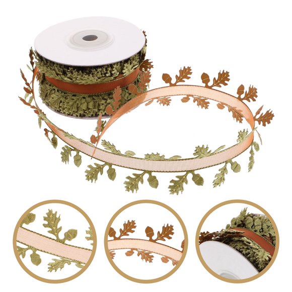 FONWILYO Festive Green Holiday Ribbon Trim for Thanksgiving and Christmas Present Wrapping