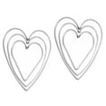 thumbnail image 1 of Unique Bargains Dream Catcher Rings Set, 2 Set 3 Sizes Metal Heart Shape Macrame Wreath Floral Ring Hoop, Silver, 1 of 6