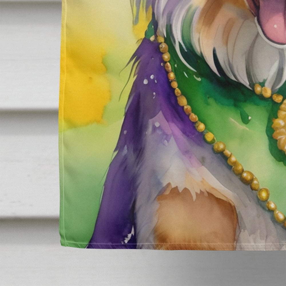 Australian Shepherd King of Mardi Gras House Flag 28 in x 40 in