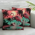 thumbnail image 3 of Autua Flamingo Skull Palm Trees Graphic Decorative Cushion Throw Pillow Cover for Home Couch Sofa - Soft and Durable 1PC 18x18in, 3 of 5