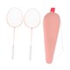 thumbnail image 2 of Juego de raquetas de bádminton luminosas que brillan en la oscuridad con mango antideslizante para uso en interiores y exteriores. Rosa, 2 of 9