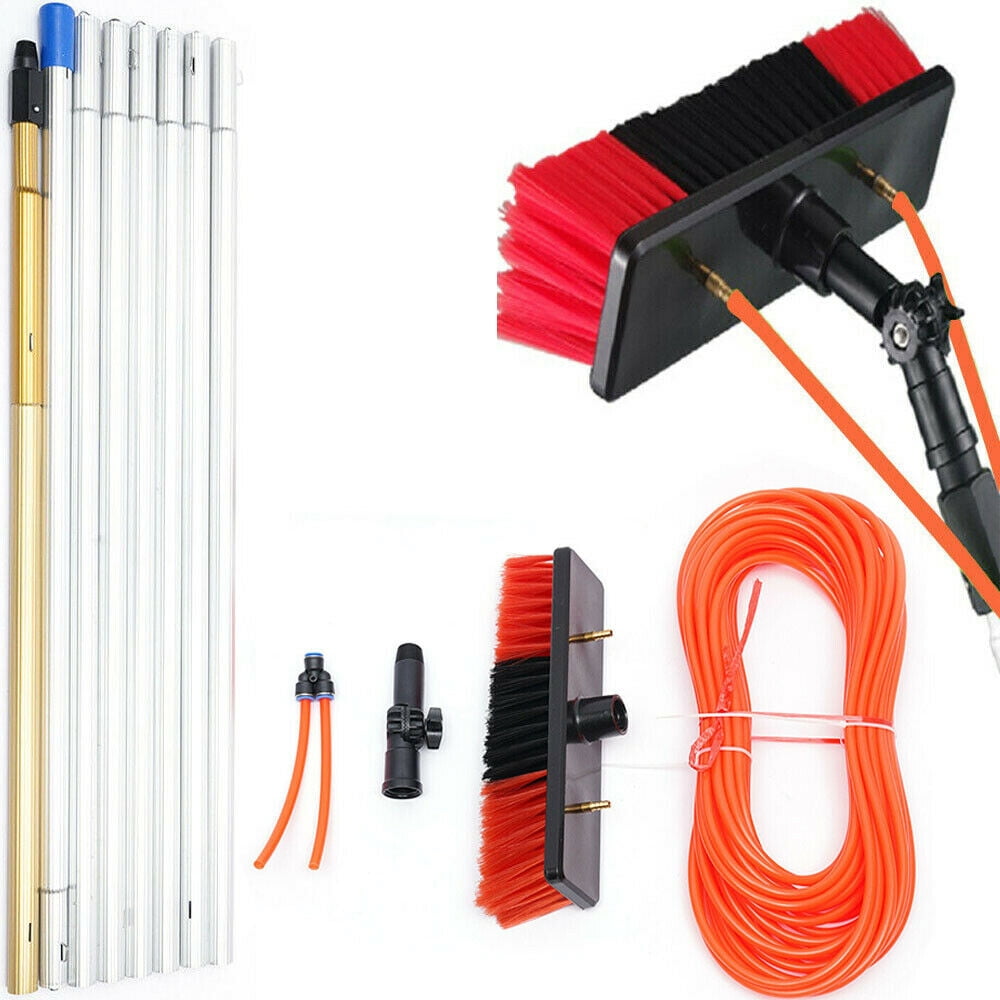 26ft Water Fed Pole Kit For Window Cleaning & Washing Water Fed Brush Cleaner Water Fed Pole