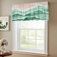 thumbnail image 6 of 2 Pack Ocean Wave Valance for Window Sage Green Gradient Beach Boho Kitchen Valance Rod Pocket Short Curtain Topper Decorative Window Treatment for Living Room Bedroom 60"x18", 6 of 8