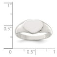 thumbnail image 5 of 925 Sterling Silver Heart Signet Ring Size 6, 5 of 6