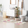 thumbnail image 2 of GZHJMY Rose Flower Clematis Floral Vintage Bath Mat for Bathroom Rugs Rectangle Carpet for Shower, Fluffy Absorbent & Machine Washable, 16x24 Inch Carpet Runner, 2 of 5