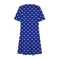 thumbnail image 4 of WHLBF Women's Short Sleeve Polka Dot Dress Round Neck Vintage Retro Casual Dresses Blue L, 4 of 6