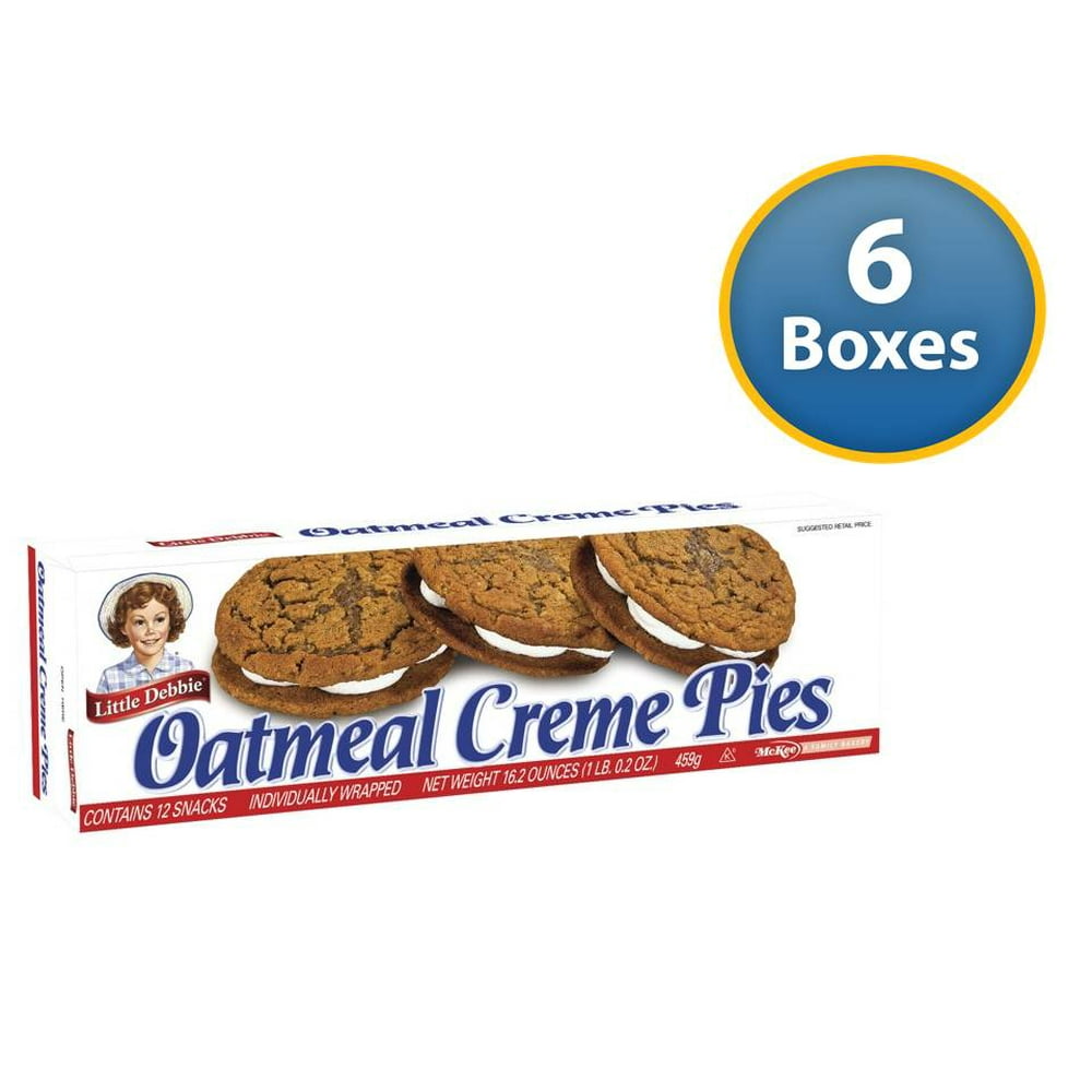 Little Debbie Oatmeal Creme Pies 12 Count Box (6 Boxes) 16.2 OZ