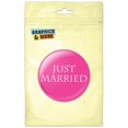 thumbnail image 1 of Just Married Flower Pink Refrigerator Button Magnet, 1 of 2