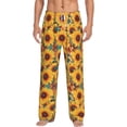 thumbnail image 2 of Picia Colorful Bohemian Sunflower Mens Soft Woven Cotton Elastic Waistband Sleep Pajama Pant Lounge Sleep Pant With Pockets And Drawstring-X-Large, 2 of 9