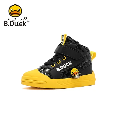 

GEDER-S2 B.Duck Baby Cartoon Sneakers Non-slip Fleece Warm High Top Skate Shoes Winter Boys And Girls Kids Shoes
