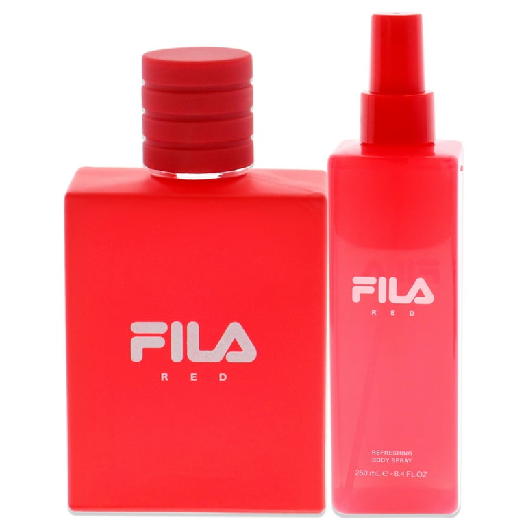 Fila Red by Fila for Men 2 Pc Gift Set 3.4oz EDT Spray 8.4oz Body Spray