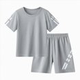 thumbnail image 4 of Toddler Boys Summer Active Clothes Athletic Short Sleeve Cool Mesh Shorts Set Kids Sports Outfit Grey 4-5 Years, 4 of 4