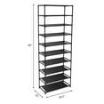 thumbnail image 5 of Ktaxon 6/8/10 Tiers Compact Shoe Rack Shoe Shelf 30 Pairs Closet Storage Organizer Space Saving for Entryway Bedroom Dorm, Black, 5 of 6