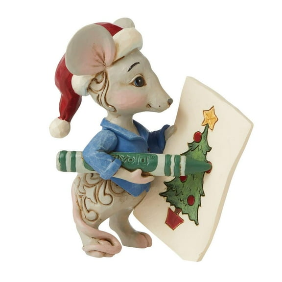 Crayola by Jim Shore Christmas Mouse Mini Figurine